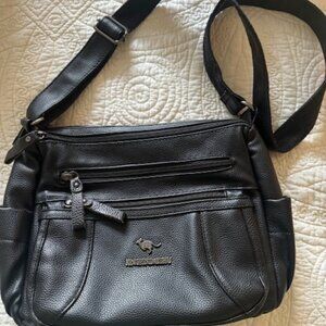 Black Leatherette Shoulder Bag